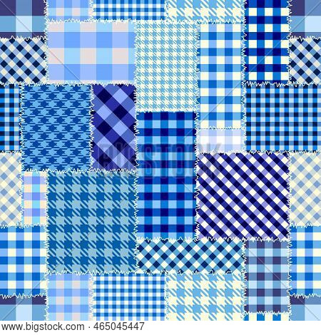 Patchwork Textile Pattern. Seamless Quilting Design Background.