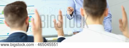 Portrait Of Business Coach At Training In Company Office, Development Strategy, Teambuilding Or Brai