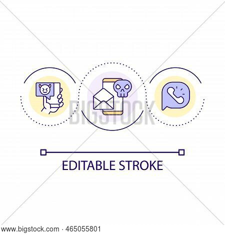 Telephone Scam Loop Concept Icon. Smishing Attack. Voice Fraud. Confidence Trick. Steal Personal Dat