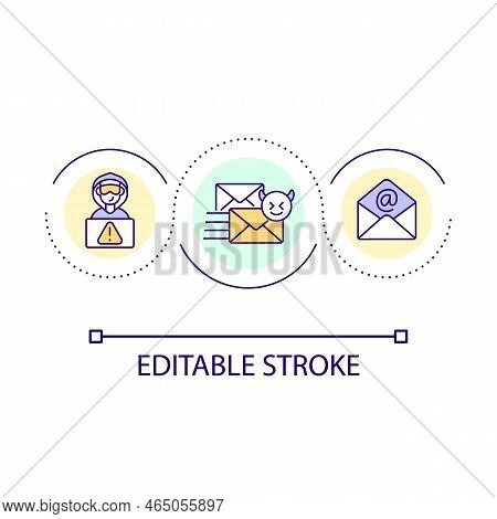 Internet Scam Loop Concept Icon. Digital Fraud. Hacker Attacks. Social Engineering Crime. Blackmail 