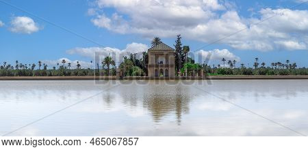 Panoramic View Of The Menara Gardens Which Are Located West Of Marrakech (morocco), At The Gates Of
