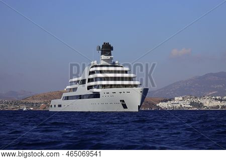 Bodrum, Turkey, 05 November 2022: The Giant Superyacht Solaris, Owned By Russian Businessman Roman A
