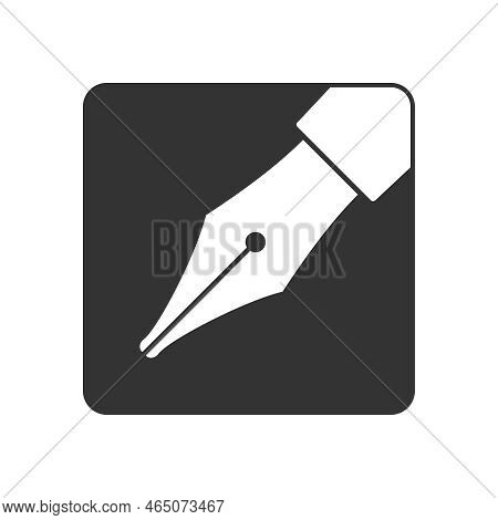 Ink Pen Graphic Icon. Ink Nib Sign Isolated On White Background. Fountain Pen Symbol. Vector Illustr