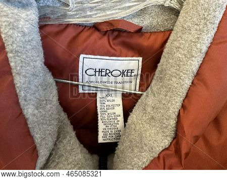New Hope, Minnesota - November 6, 2022: Close Up Of A Cherokee Clothing Label. This Brand Was Sold A