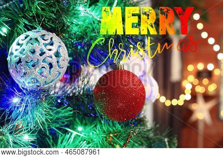 Christmas Decorations Hung On The Christmas Tree