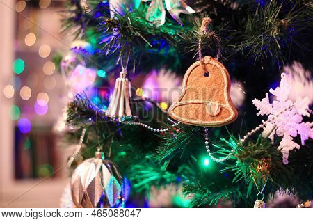 Christmas Decorations Hung On The Christmas Tree.
