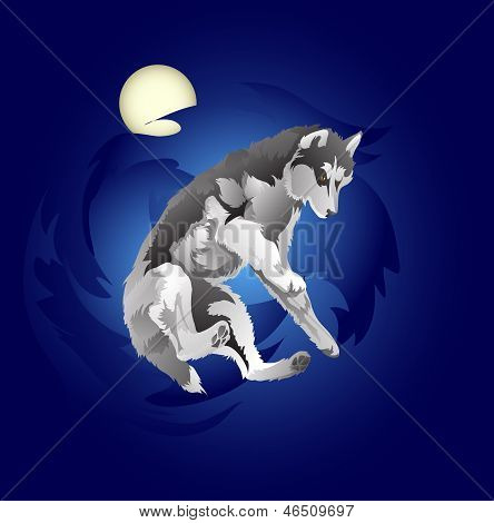 leaping wolf