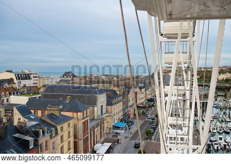 Dieppe, France - October 22, 2022: Top View From The Ferris Wheel To The City Of Dieppe And The Ocea