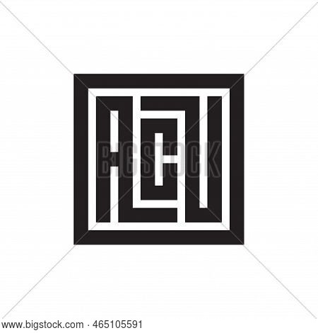 Abstract Letter Acu Logo Monogram, Square Shape Typography Logo
