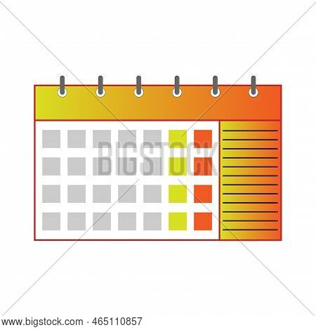 Realistic Orange Calendar. Wall Layout. Calender Layout. Banner Design. Vector Illustration. Stock I