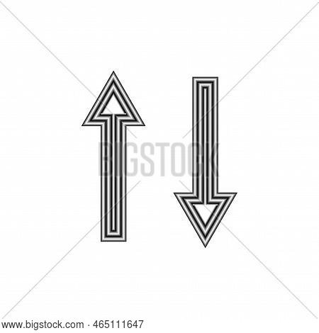 Black Up Down Arrows. Ui, User Interface. Vector Illustration. Stock Image.