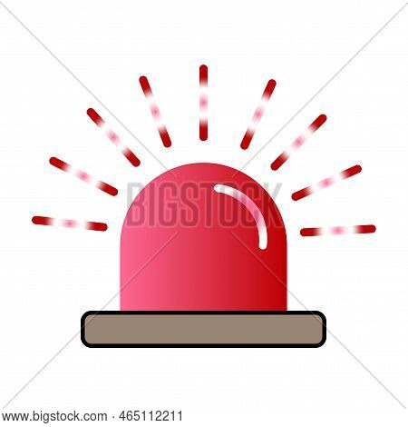 Red Cartoon Flasher. Attention Sign. Vector Illustration. Stock Image.