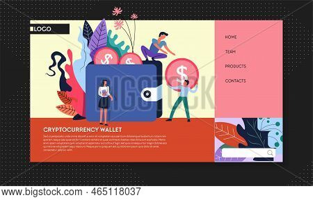 Cryptocurrency Marketplace Internet Web Page Template Bitcoin Stock Exchange Vector Online