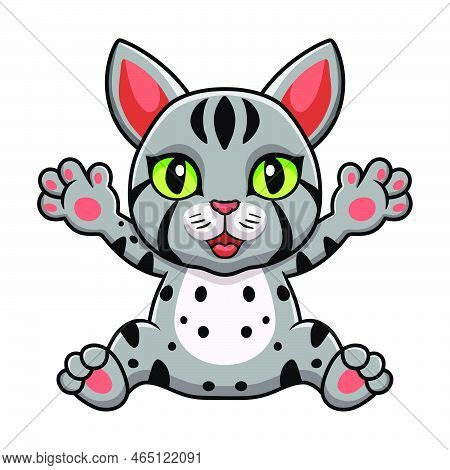 Vector Illustration Of Cute Egyptian Mau Cat Cartoon
