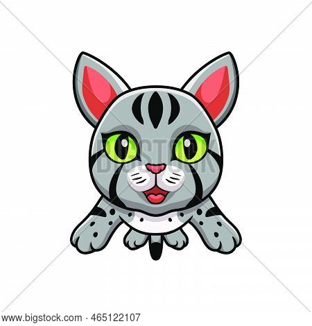 Vector Illustration Of Cute Egyptian Mau Cat Cartoon Flying