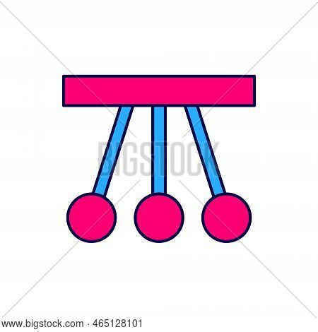 Filled Outline Pendulum Icon Isolated On White Background. Newtons Cradle. Vector