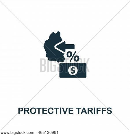 Protective Tariffs Icon. Monochrome Simple Global Business Icon For Templates, Web Design And Infogr