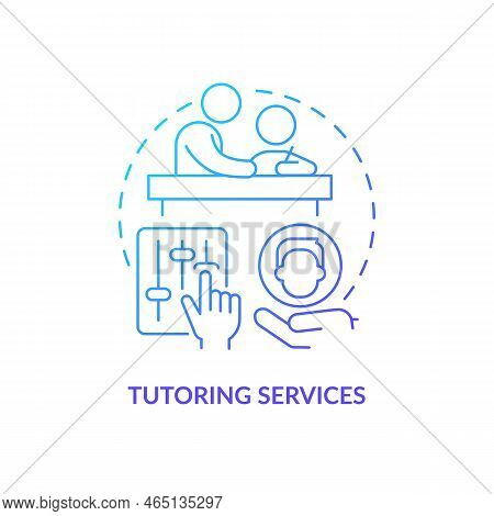 Tutoring Services Blue Gradient Concept Icon. Mentorship. Supplementary Education Provider Abstract 
