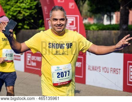 New Delhi, India - October 16 2022 - Vedanta Delhi Half Marathon Race After Covid In Which Marathon