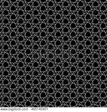 Black And White Abstract Geometric Linear Lace Fabric Pattern Decorative Monochrome Design, Decorati
