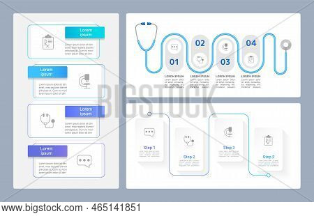 Medicine And Healthcare Infographic Chart Design Templates Set. Editable Infochart With Icons. Instr