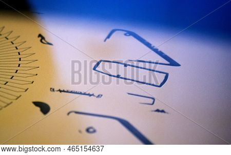 Printing Models On 3d Printer Close-up. High-speed Precision Printing Of Many Objects On 3d Printer 