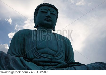 Lampang, Thailand - October 22, 2021: Big Concrete Buddha Image Or Daibutsu At Wat Doi Prachan Mae T
