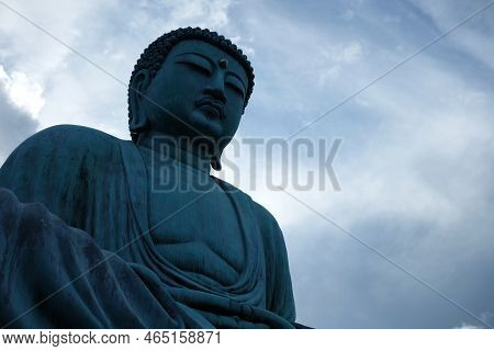 Lampang, Thailand - October 22, 2021: Big Concrete Buddha Image Or Daibutsu At Wat Doi Prachan Mae T