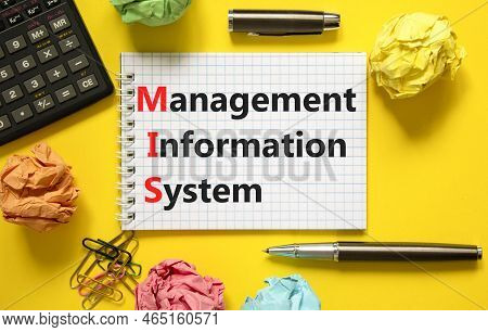 Mis Management Information System Symbol. Concept Words Mis Management Information System On White N