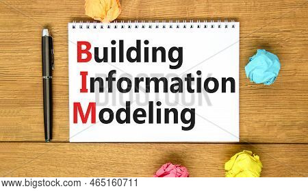 Bim Building Information Modeling Symbol. Concept Words Bim Building Information Modeling On White N