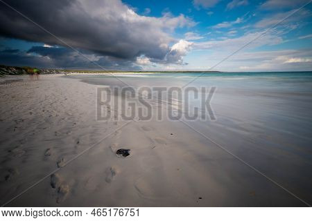 A Rocky Beach Under A Cloudy Sky Near Charles Darwin Scientific Center At Puerto Ayora In Galapagos 