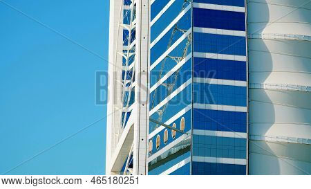 Dubai, United Arab Emirates, Uae - November 20, 2017: Hotel Burj Al Arab , A Close-up Of A Hotel Bui