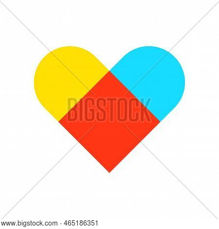 Colored Heart, Great Design For Any Purposes. Hearts, Abstract Geometric Shapes. Vector Illustration