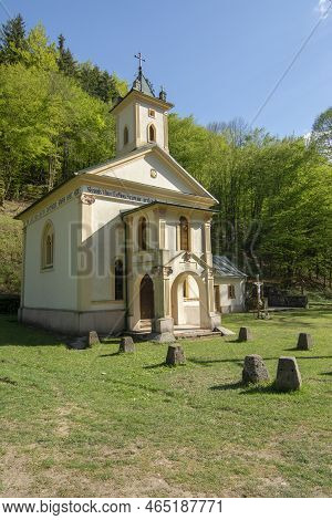 The Miner's Church In Jalsova. Catholic Church In Hodrusa Hamre Village. Slovakia.