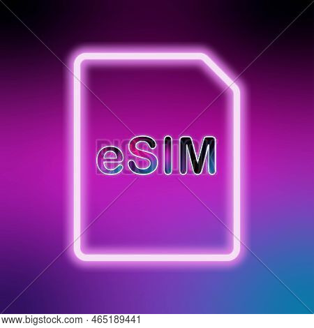 Banner Illustration Design For The New Esim That Will Be Embedded In The Smart Phone. Sim Card Symbo