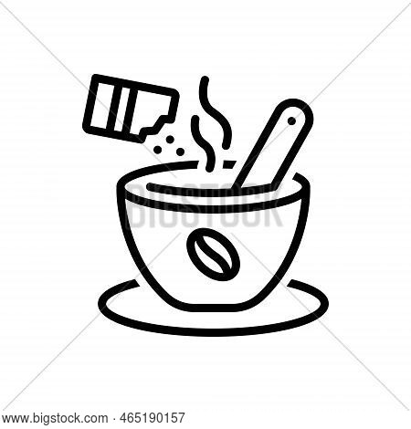 Black Line Icon For Instant Immediately Mix Baking Bowl Cafe Coffee Quick Anon Apace