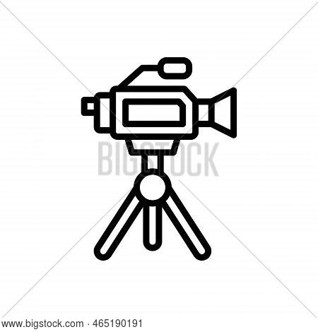 Black Line Icon For Documentary Broadcast Film Cinema Documentaries Filmmaking Videographer Camera M