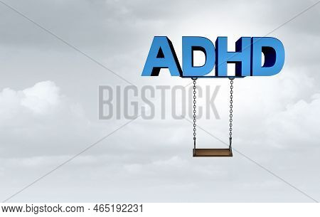 Adhd Concept For Hyperactivity Disorder And Attention Deficit  Behavior As A School Park Swing Withm