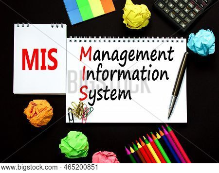 Mis Management Information System Symbol. Concept Words Mis Management Information System On White N