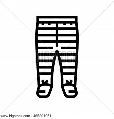 Footie Pants Baby Cloth Line Icon Vector. Footie Pants Baby Cloth Sign. Isolated Contour Symbol Blac