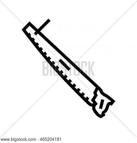 Crosscut Hand Saw Line Icon Vector. Crosscut Hand Saw Sign. Isolated Contour Symbol Black Illustrati