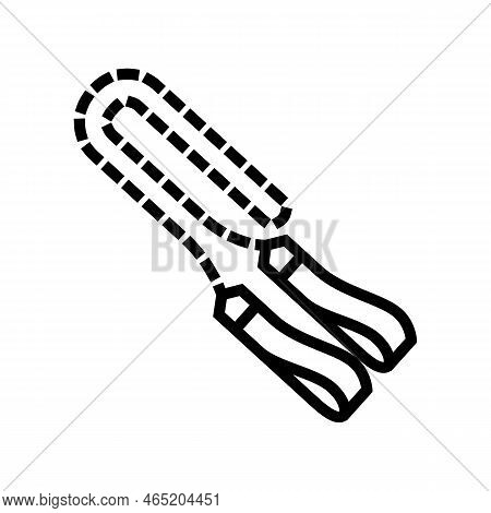 Manual Chain Saw Line Icon Vector. Manual Chain Saw Sign. Isolated Contour Symbol Black Illustration