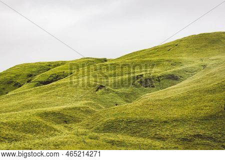 Green Landscape Across Iceland, Endless Hills, Overcast Weather