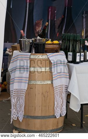 Chisinau, Moldova - October 15, 2022: Open-air Wine Exhibition During The Chisinau City Day Celebrat