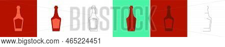 Bottle Of Whiskey, Great Design For Any Purposes. Flat Style. Party Drink Concept. Color Icon Bottle