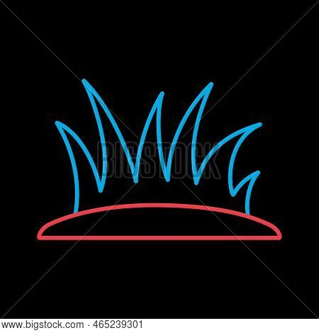 Lawn Grass Vector Isolated On Black Background Icon. Gazon Sign. Graph Symbol For Agriculture, Garde