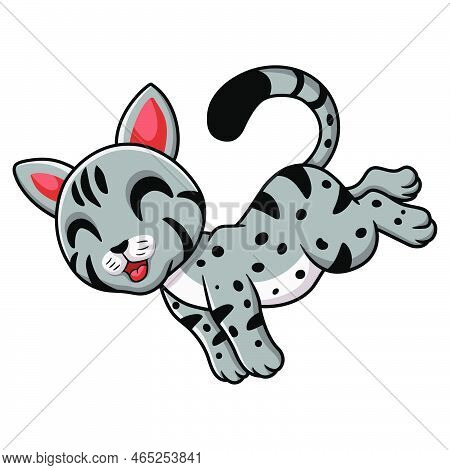 Vector Illustration Of Cute Egyptian Mau Cat Cartoon