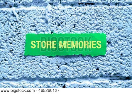 Handwriting Text Store Memories. Business Overview A Process Of Inputting And Storing Data Previousl