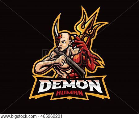 Half Demon Mascot Logo Design