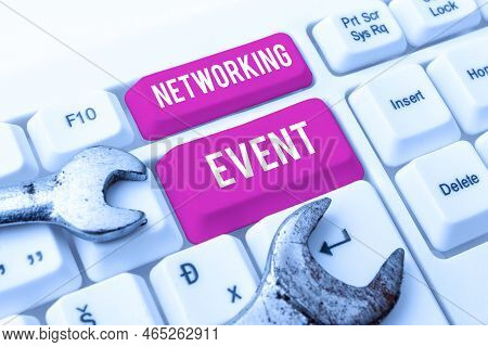 Conceptual Display Networking Event. Business Overview Developing And Using Contacts Made In Busines